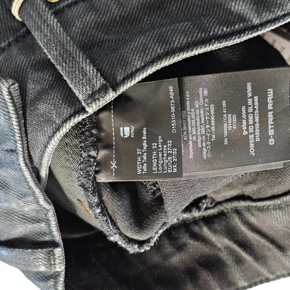 G-Star Raw Womens Jowsie 3D Mid Slim Jeans Size 27 Coated Waxed Denim NWT - Picture 9 of 12